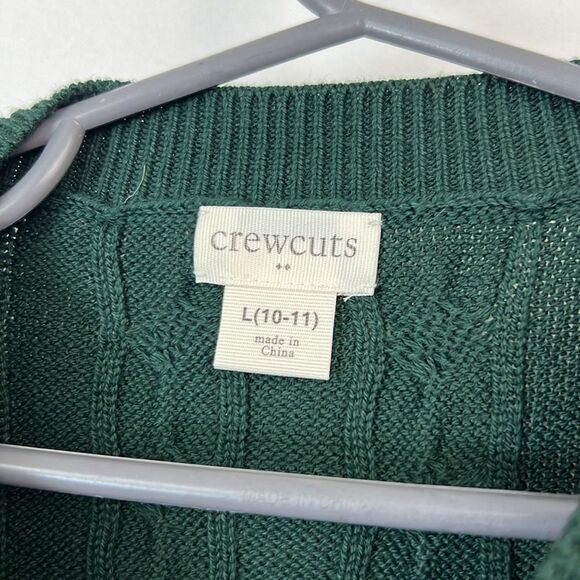 Crewcuts Factory Kids' cable-knit crewneck sweater Green NWOT size large (10-11) - Picture 4 of 9